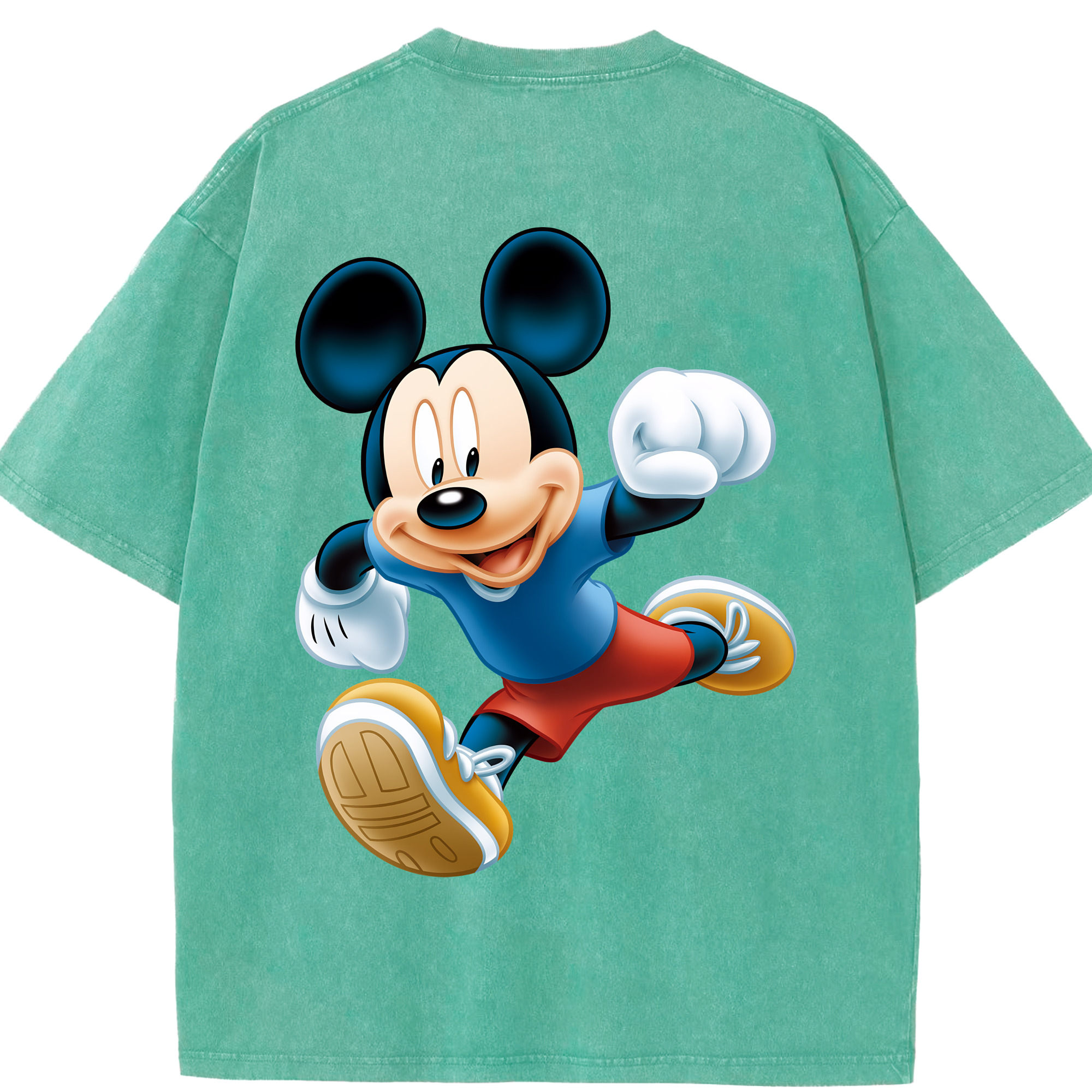 （画像用） ミッキーマウス Mickey Mouse 綿100% ヴィンテージ風 半袖Tシャツ（背面プリント）